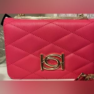 Hot Pink Bebe Quilted Crossbody Bag
